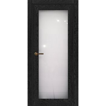 Межкомнатная дверь 749 (эмаль черная по шпону) стекло матовое