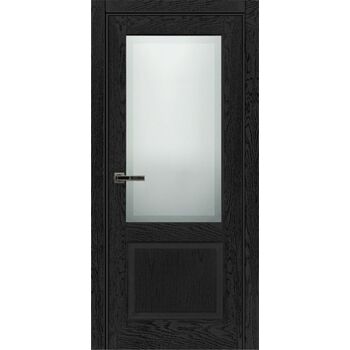Межкомнатная дверь 742.1 (эмаль черная по шпону) стекло МатПсевдофацет
