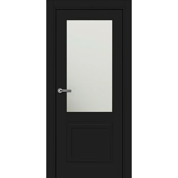 Межкомнатная дверь 752.1 (эмаль черная по MDF) стекло МатПсевдофацет, без фурнитуры