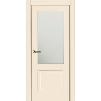 Межкомнатная дверь 752.1 (эмаль жемчужная по MDF) стекло МатПсевдофацет, без фурнитуры