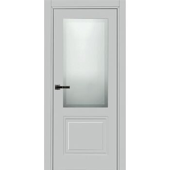 Межкомнатная дверь 752.1 (эмаль светло-серая по MDF) стекло МатПсевдофацет