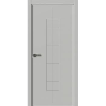 Межкомнатная дверь СкэчЛайн 04 (эмаль светло-серая по MDF) глухая, без фурнитуры
