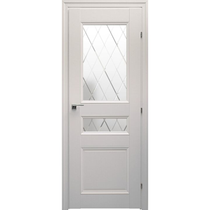 Дверь 33.44 Белый стекло Кристалл