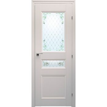 Дверь 33.44 Белый стекло цветное