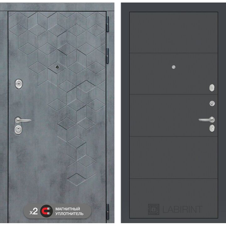 Входная дверь Лабиринт Бетон 13 - Графит софт Входная дверь Лабиринт Бетон 13 - Графит софт