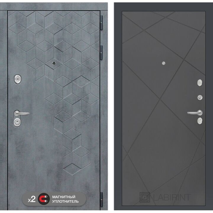 Входная дверь Лабиринт Бетон 24 - Графит софт Входная дверь Лабиринт Бетон 24 - Графит софт