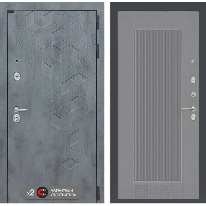 Входная дверь Лабиринт Бетон 30 - Серый рельеф софт Входная дверь Лабиринт Бетон 30 - Серый рельеф софт