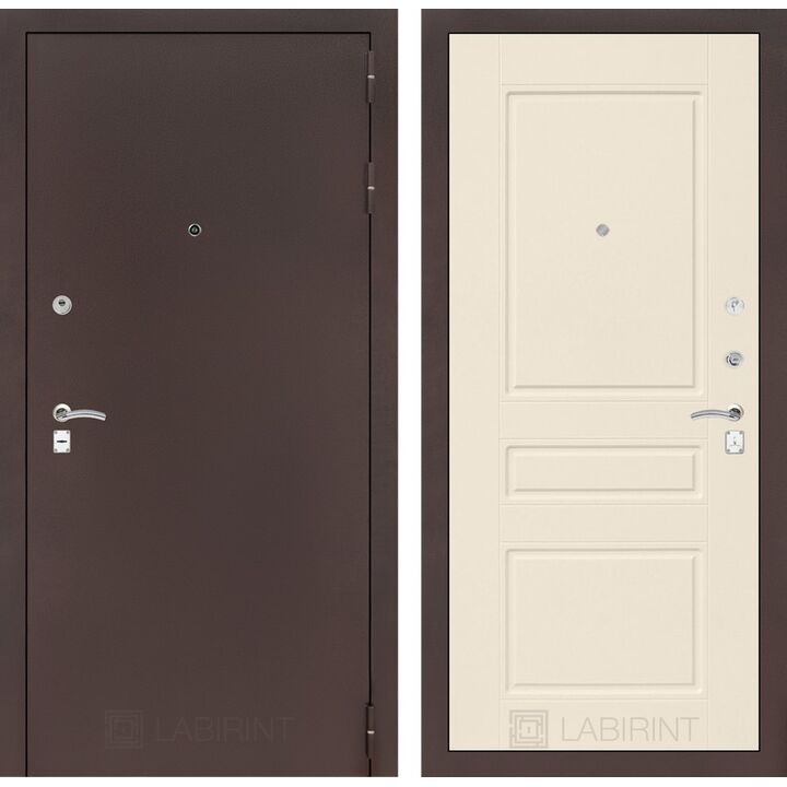 Входная дверь Лабиринт CLASSIC антик медный 03 - Крем софт Входная дверь Лабиринт CLASSIC антик медный 03 - Крем софт