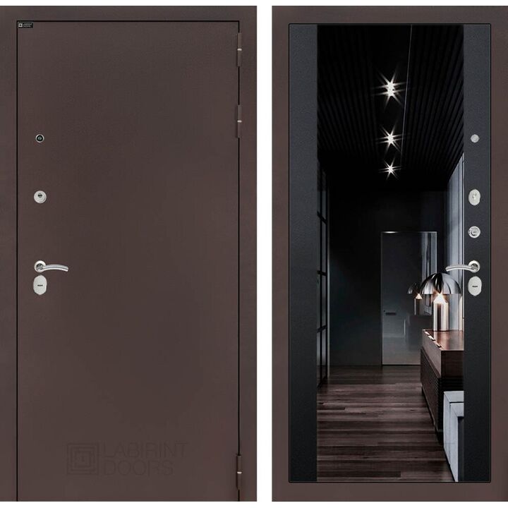 Входная дверь Лабиринт CLASSIC антик медный с зеркалом тонированным Максимум - Черный кварц Входная дверь Лабиринт CLASSIC антик медный с зеркалом тонированным Максимум - Черный кварц