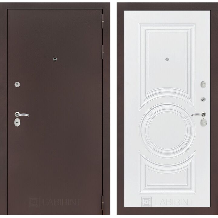 Входная дверь Лабиринт CLASSIC антик медный 23 - Белый софт Входная дверь Лабиринт CLASSIC антик медный 23 - Белый софт