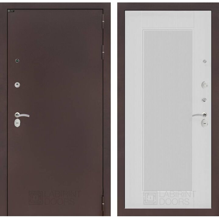 Входная дверь Лабиринт CLASSIC антик медный 30 - Белый рельеф софт Входная дверь Лабиринт CLASSIC антик медный 30 - Белый рельеф софт