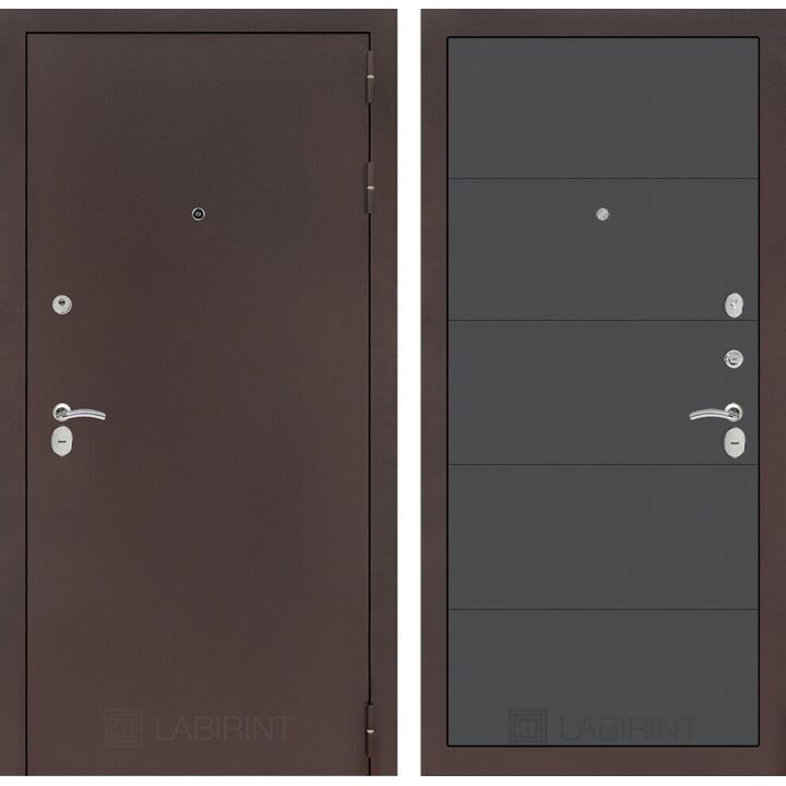 Входная дверь Лабиринт CLASSIC антик медный 13 - Графит софт Входная дверь Лабиринт CLASSIC антик медный 13 - Графит софт