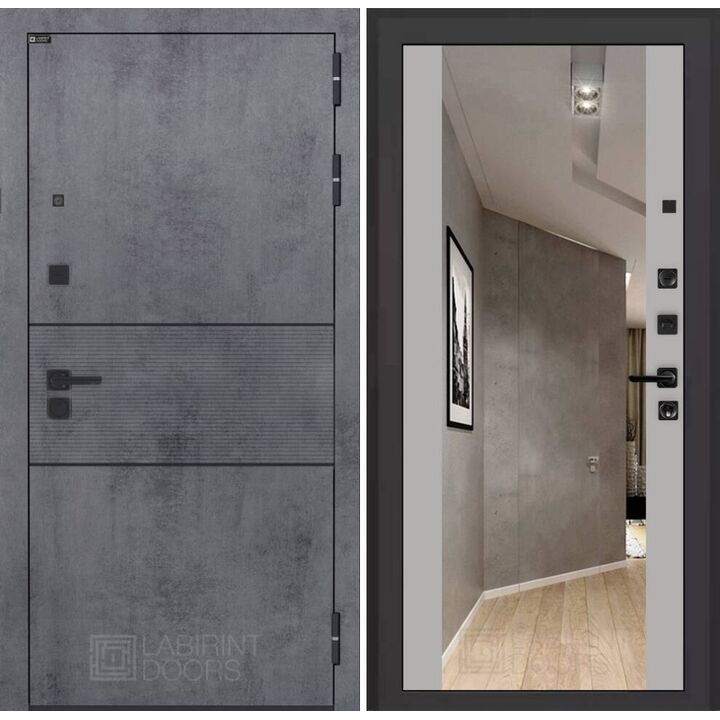 Входная дверь Лабиринт INFINITY с зеркалом Максимум - Грей софт Входная дверь Лабиринт INFINITY с зеркалом Максимум - Грей софт