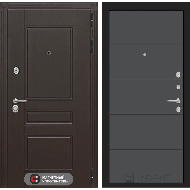 Входная дверь Лабиринт Мегаполис 13 - Графит софт Входная дверь Лабиринт Мегаполис 13 - Графит софт