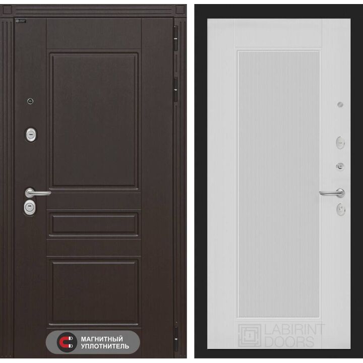 Входная дверь Лабиринт Мегаполис 30 - Белый рельеф софт Входная дверь Лабиринт Мегаполис 30 - Белый рельеф софт