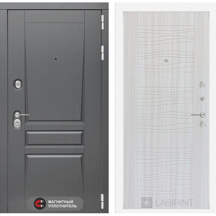 Входная дверь Лабиринт Платинум 06 - Сандал белый Входная дверь Лабиринт Платинум 06 - Сандал белый