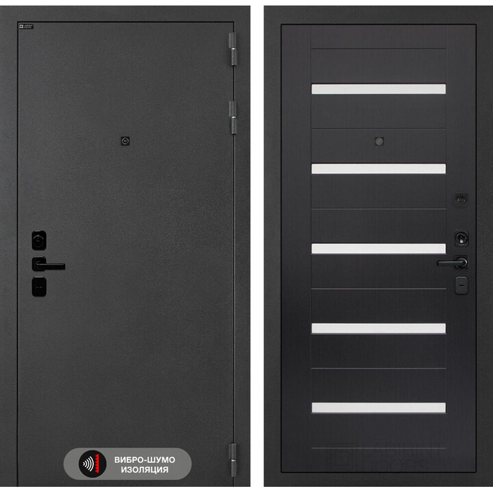 Входная дверь Лабиринт Соналаб 01 - Венге, стекло белое