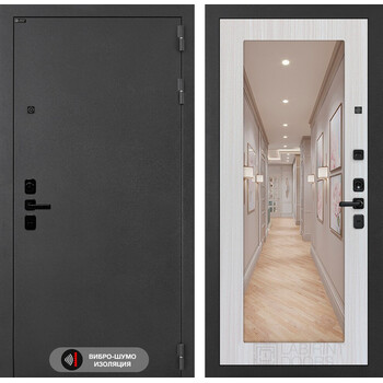 Входная дверь Лабиринт Соналаб с зеркалом 18 - Сандал белый