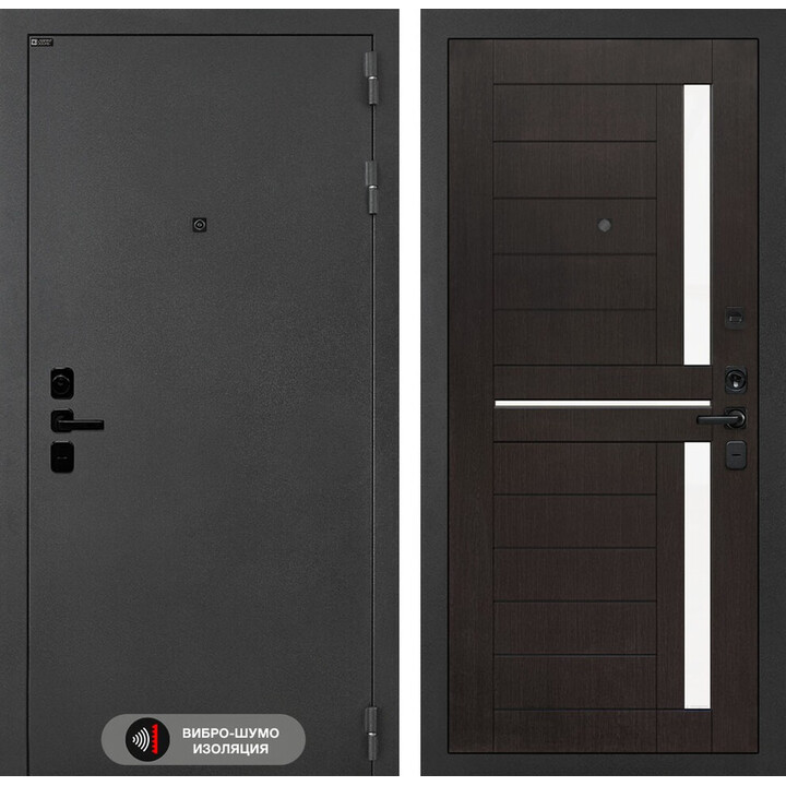 Входная дверь Лабиринт Соналаб 02 - Венге, стекло белое