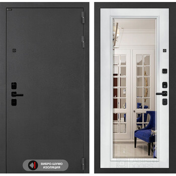 Входная дверь Лабиринт Соналаб с зеркалом Фацет - Белый софт