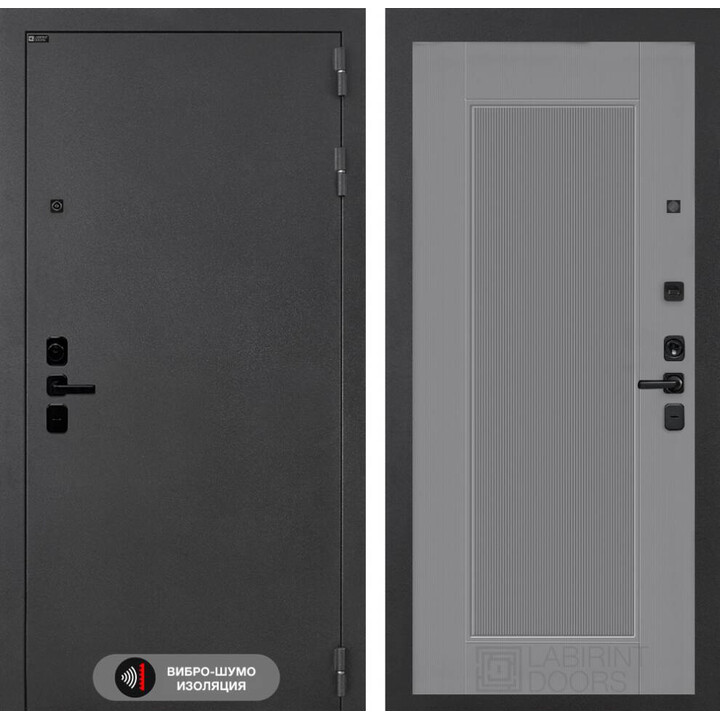 Входная дверь Лабиринт Соналаб 30 - Серый рельеф софт