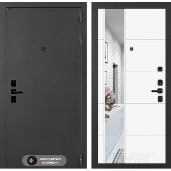 Входная дверь Лабиринт Соналаб с зеркалом 19 - Белый софт