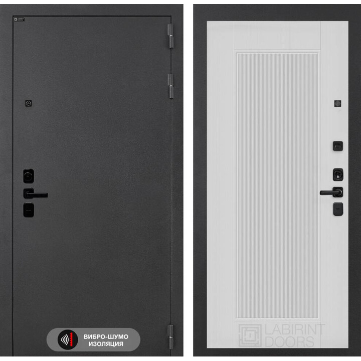 Входная дверь Лабиринт Соналаб 30 - Белый рельеф софт