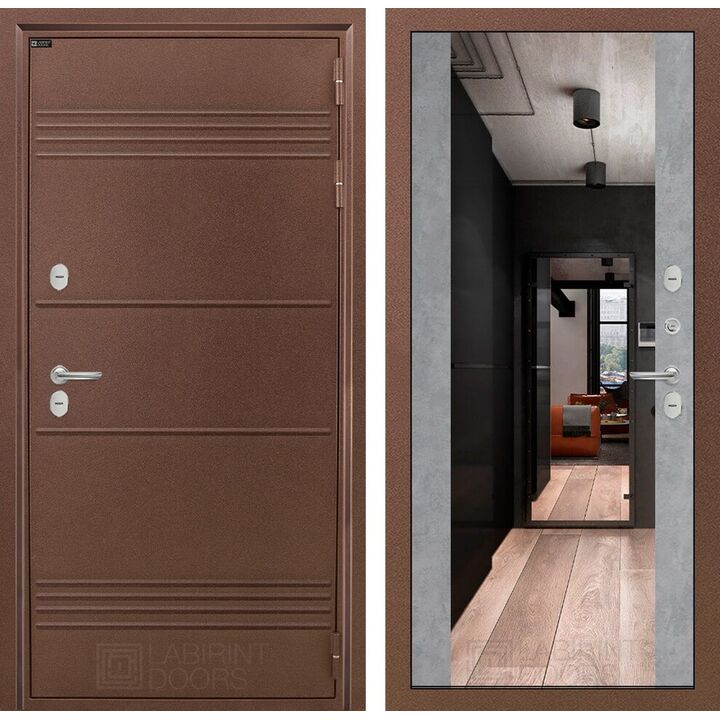 Входная дверь Лабиринт Термо Лайт с зеркалом Максимум - Бетон светлый Входная дверь Лабиринт Термо Лайт с зеркалом Максимум - Бетон светлый