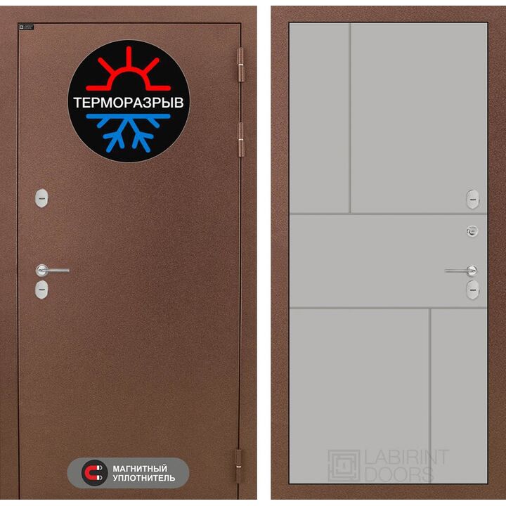 Входная дверь Лабиринт Термо Магнит 21 - Грей софт Входная дверь Лабиринт Термо Магнит 21 - Грей софт