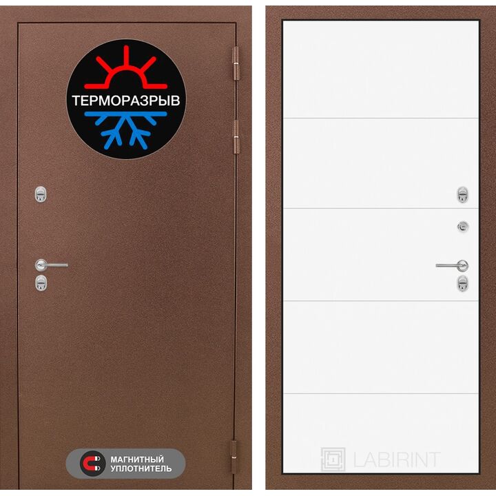 Входная дверь Лабиринт Термо Магнит 13 - Белый софт Входная дверь Лабиринт Термо Магнит 13 - Белый софт