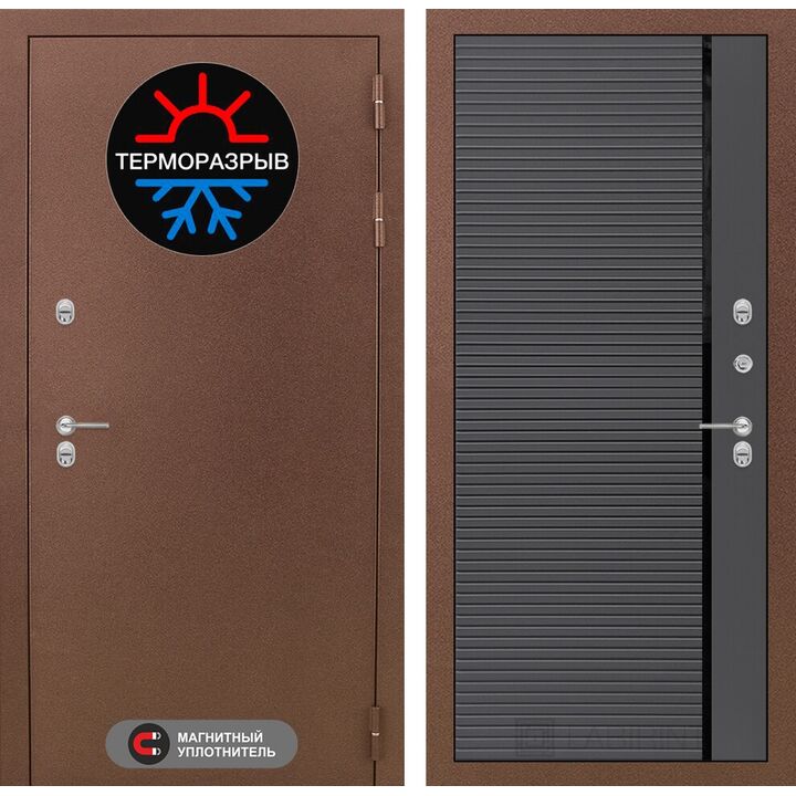 Входная дверь Лабиринт Термо Магнит 22 - Графит софт, черная вставка Входная дверь Лабиринт Термо Магнит 22 - Графит софт, черная вставка