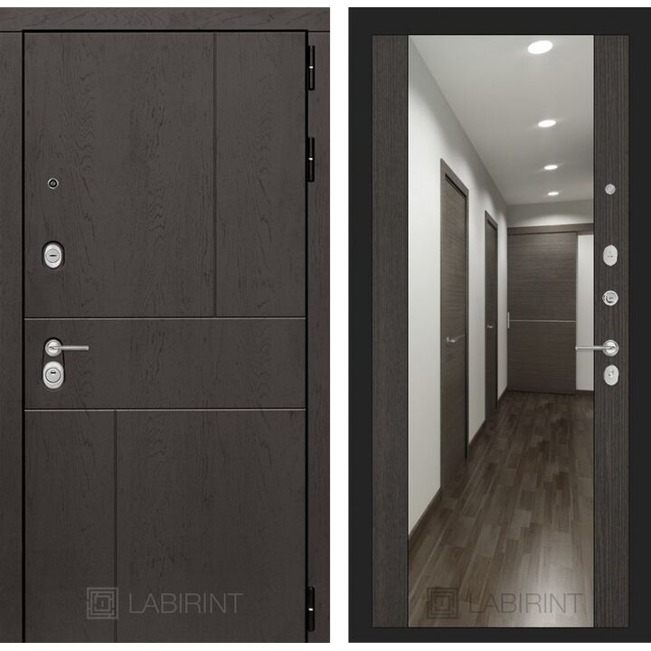 Входная дверь Лабиринт URBAN с зеркалом Максимум - Венге Входная дверь Лабиринт URBAN с зеркалом Максимум - Венге