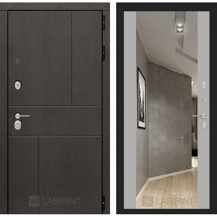 Входная дверь Лабиринт URBAN с зеркалом Максимум - Грей софт Входная дверь Лабиринт URBAN с зеркалом Максимум - Грей софт