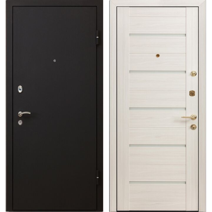 Дверь Стандарт М 41 (черный бархат/7Х эш вайт мелинга, стекло белый лак)