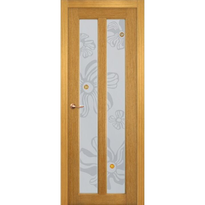 Дверь Манхеттен Дуб стекло Цветы - модель сняли с производства