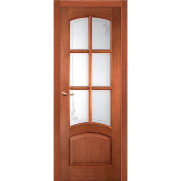 Дверь Жаклин Миланский орех стекло уголок - модель сняли с производства