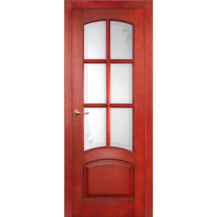 Дверь Жаклин Красное дерево стекло Уголок - модель сняли с производства