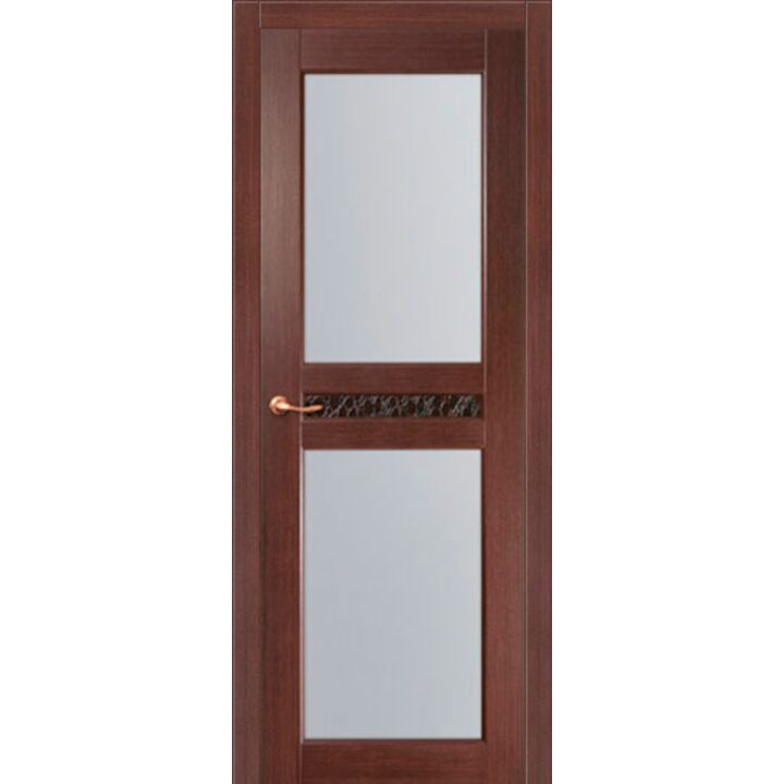 Дверь Данди Венге/Кожа стекло большое - модель сняли с производства