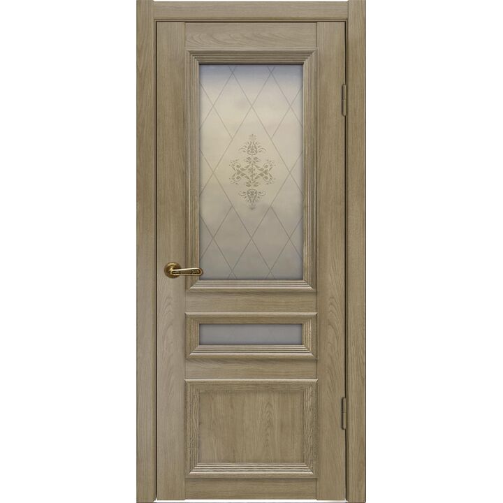 Дверь Вероника-3 ДО дуб натуральный стекло сатинат