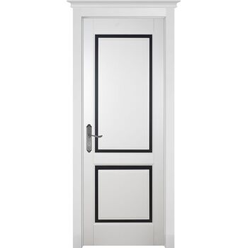 Межкомнатная дверь София (эмаль белая) стекло черное