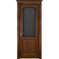 Межкомнатная дверь Ока Фоборг (античный орех) стекло мателюкс с гравировкой