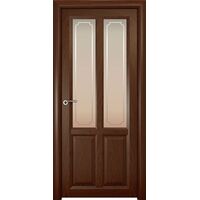 Дверь Оптима-4 Натуральный дуб шоколад, стекло Рамка