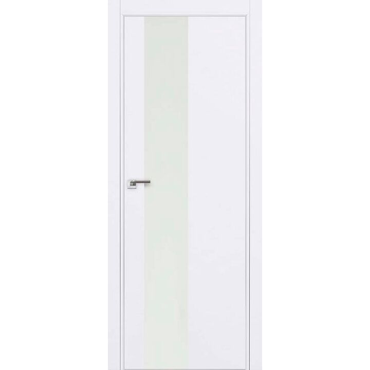 Дверь 5Е Аляска, стекло белый лак, кромка матовая с 4х ст.