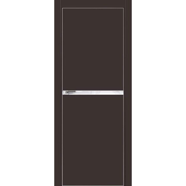 Дверь 11Е Темно-коричневый матовый, кромка матовая с 4х ст.
