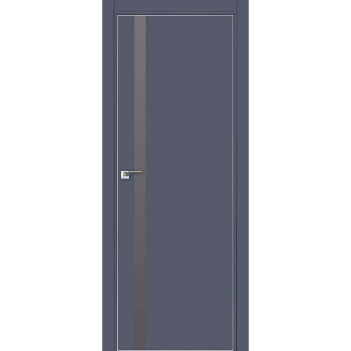 Дверь 6Е Антрацит, стекло серебряный лак, кромка матовая с 4х ст.