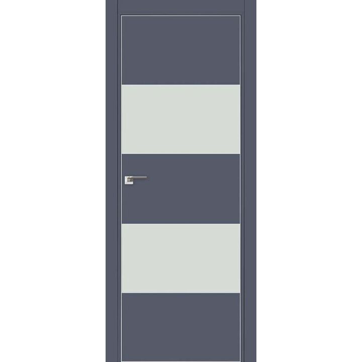 Дверь 10Е Антрацит, стекло белый лак, кромка матовая с 4х сторон