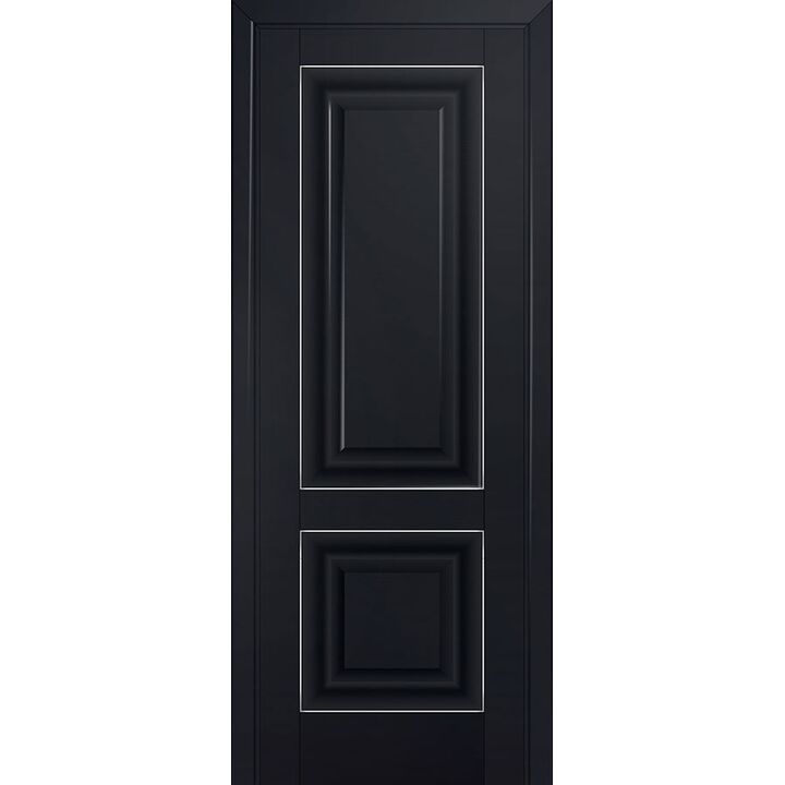 Дверь 27U Черный матовый серебро