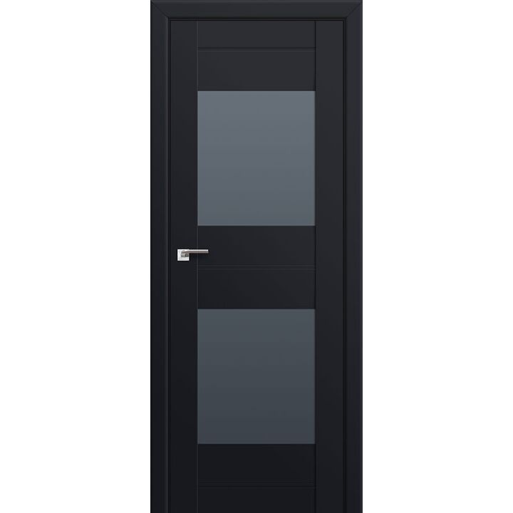 Дверь 61U Черный матовый стекло графит