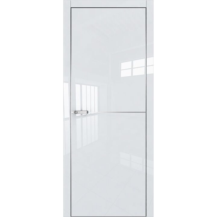 Дверь 12VG Белый глянец, кромка хром с 4х сторон