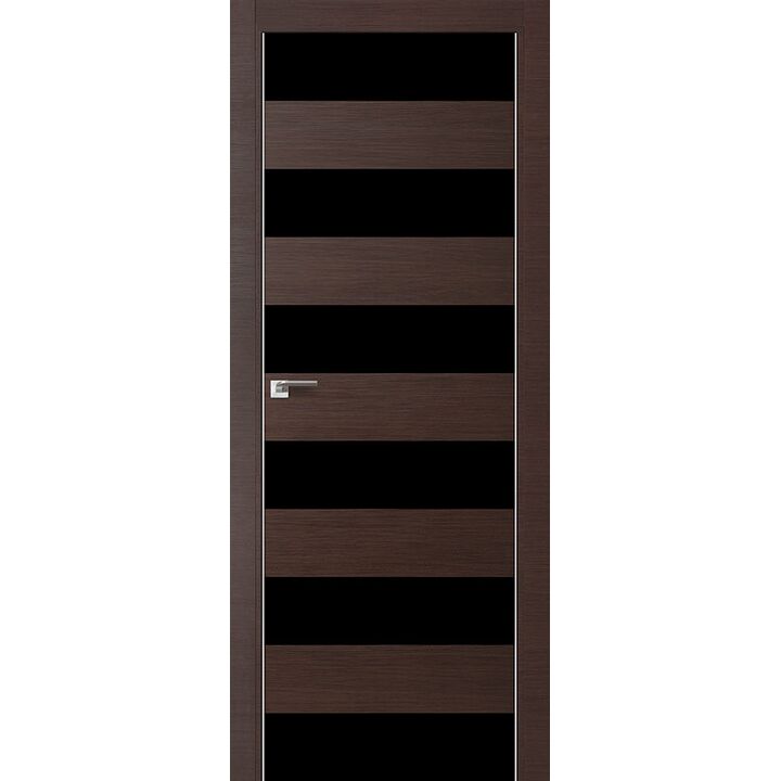 Дверь 8Z Венге Кроскут ст. черный лак, кромка хром с 4х сторон